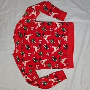 Weekending Women's Medium Red Christmas Themed Pajama Top Used